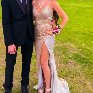 Gold And Silver Sparkly Prom Dress